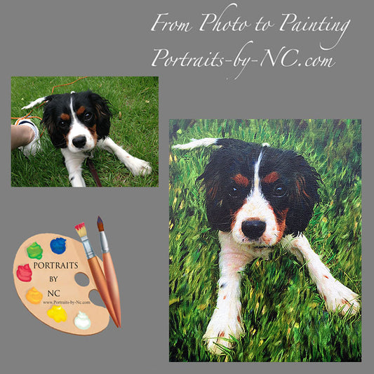 King Charles Spaniel Puppy Portrait from Photo 381