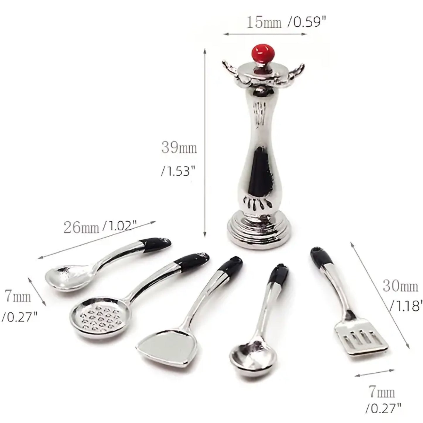 miniature utensils size chart