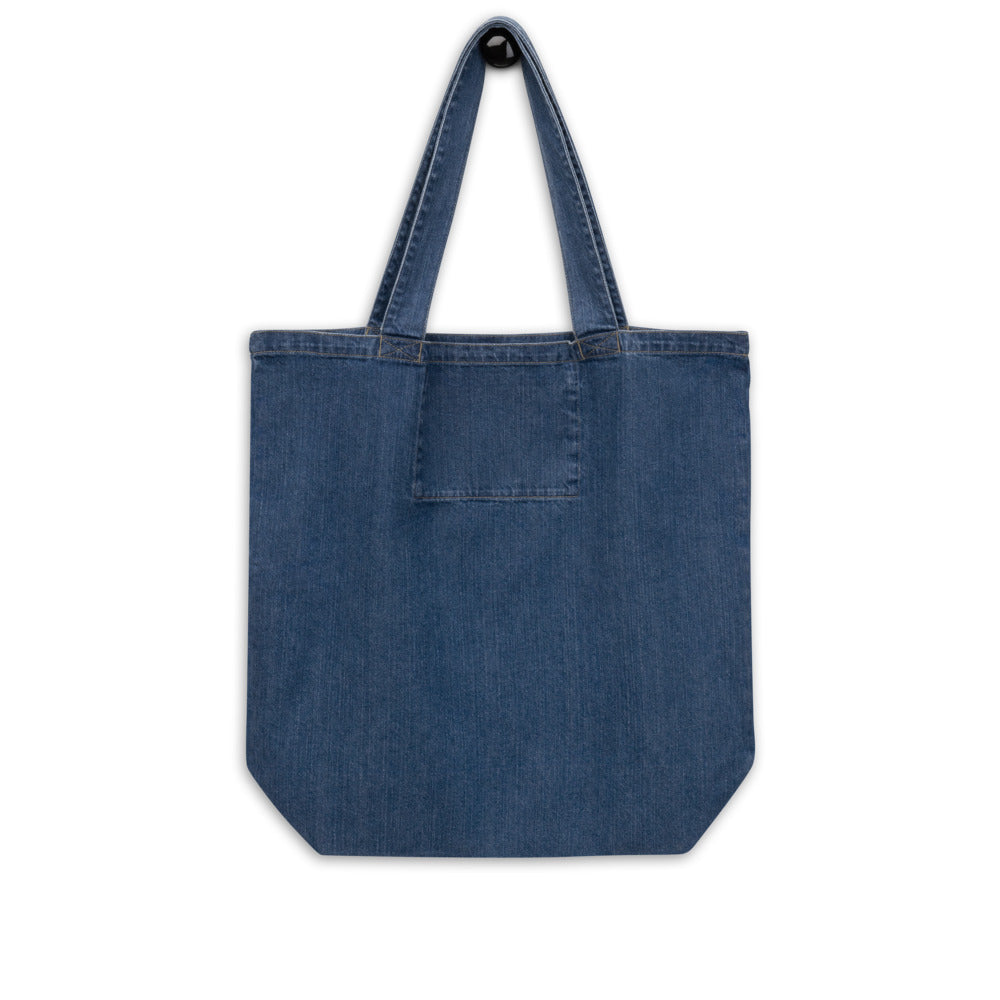 Organic denim tote bag with Puppy