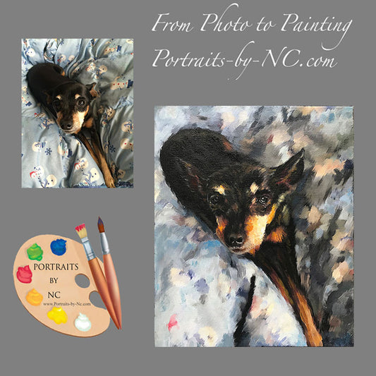 Pinscher Dog Portrait from Photo 500