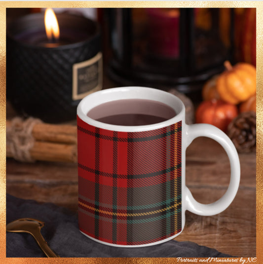 plaid xmas mug