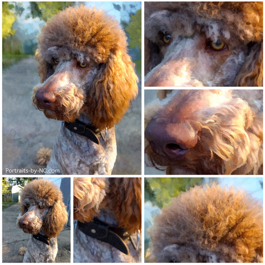 dog painting collage