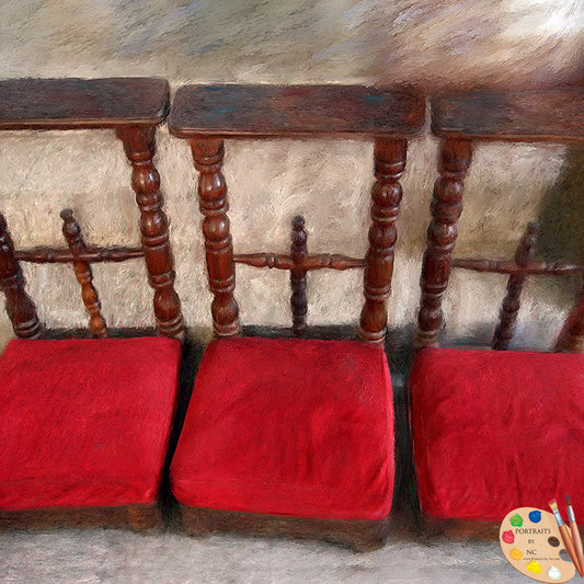 Stretched Canvas Print - Prayer Kneeler - Religious Print detail