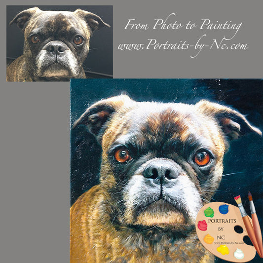 Pug Portrait from Photo 617