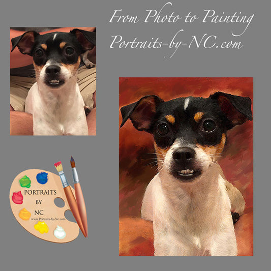 Rat Terrier Dog Portrait from Photo 481