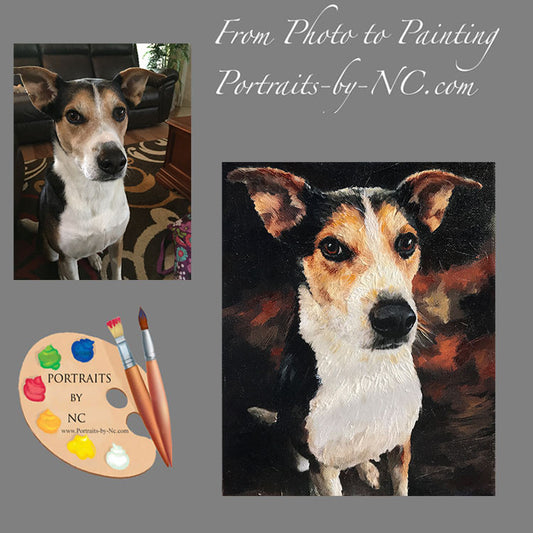 Rat Terrier Dog Portrait from Photo 493