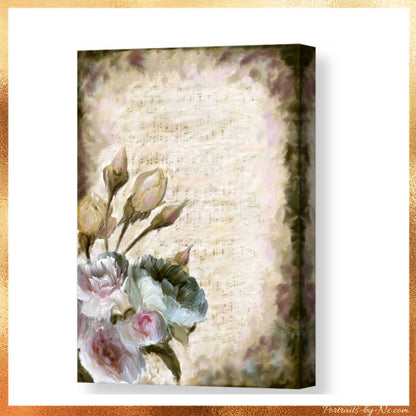 Romantic Ode to Love  Floral Canvas Print