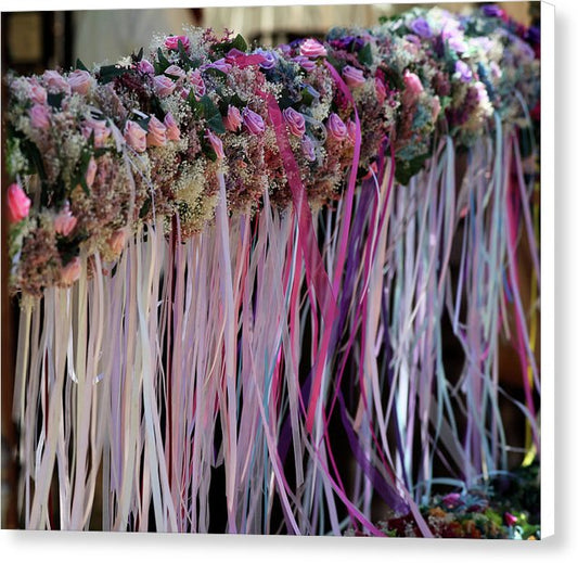 Stretched Canvas Print - Rose Garland white sides