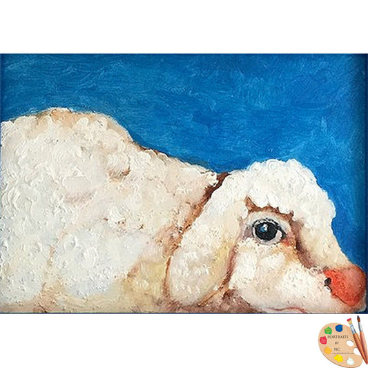 Nursery Art Sheep Painting 312