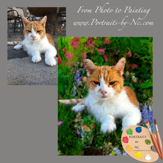 Tabby Cat Portrait from Photo 626