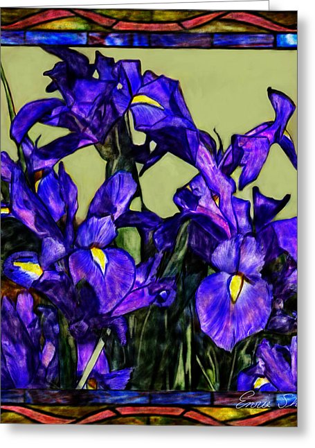 Tiffany Style Floral 5x7 Greeting Card