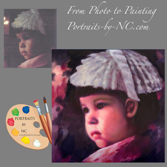 Toddler Girl Portrait from Old Photo