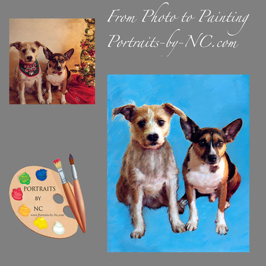 Two Mutts Dog Portrait from Photo 401