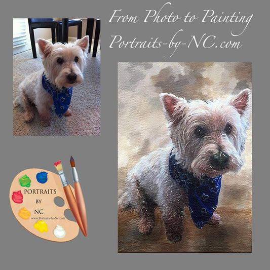 Westie Pet Portrait from Photo 430