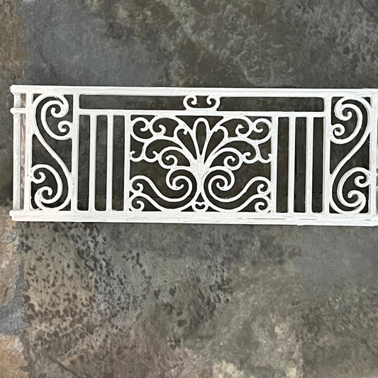 Dollhouse Miniature Faux Balcony 1/12 Scale Wrought Iron Architectural Element