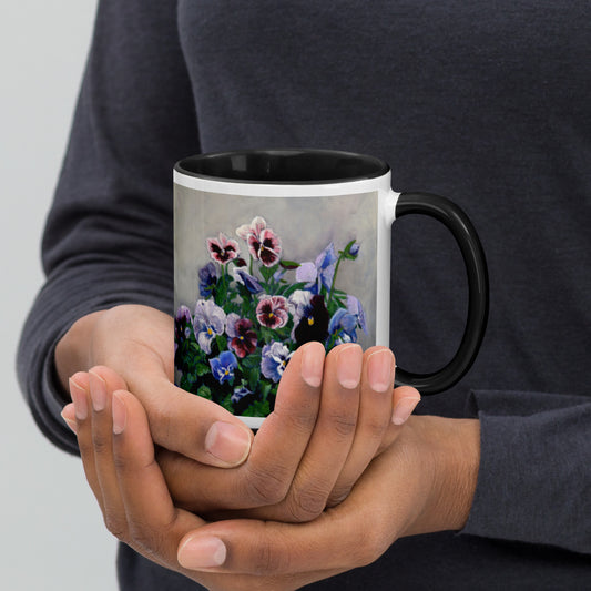 Pansies Mug with Color Inside