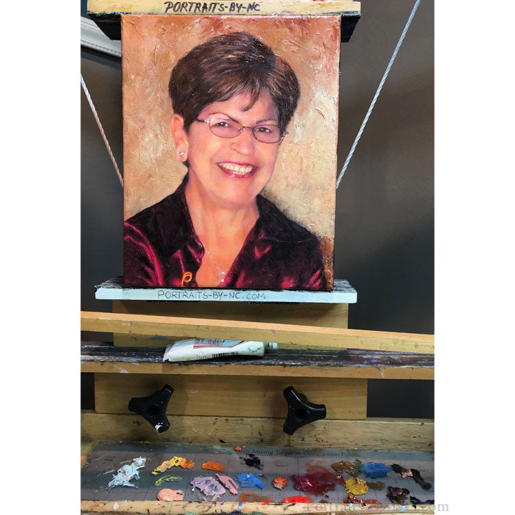 portrait on easel