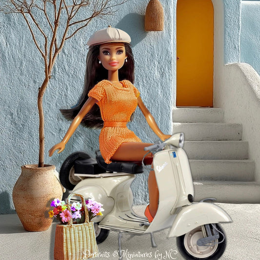 Barbie on Vespa