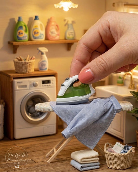 1 12 scale Miniature Iron in Diorama Laundry Room