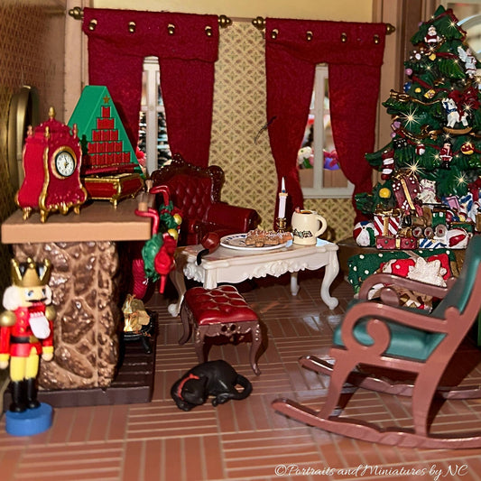 Dollhouse Decorated for Christmas