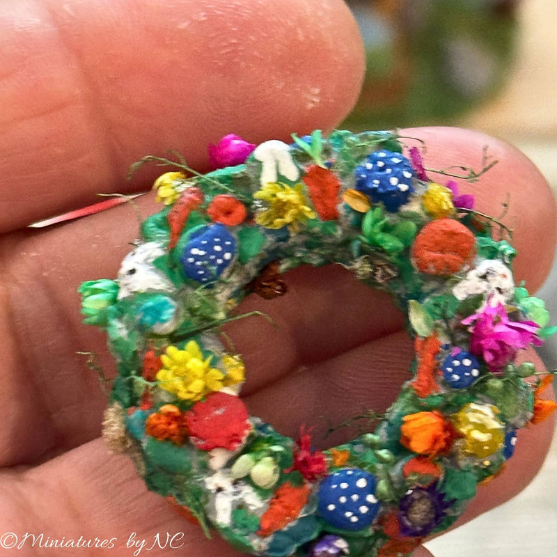Handmade Miniature Easter Wreath in 1 12 Scale