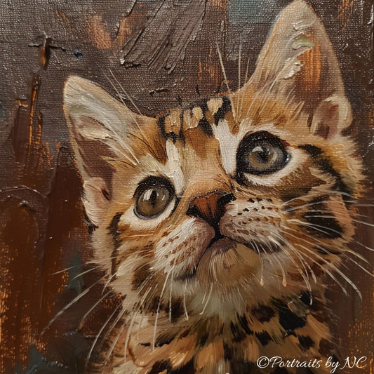 Bengal Tiger Kitten Painting