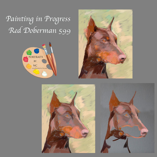 Doberman Painting in Progress