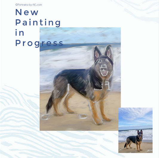 German Shepherd Painting Progress