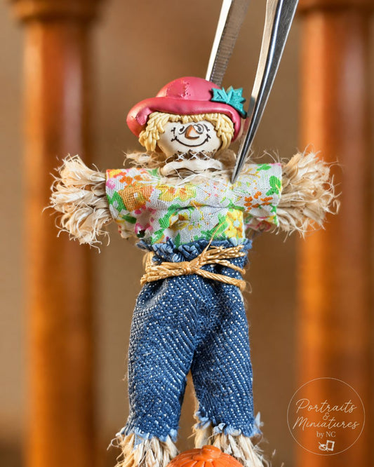 DIY 1:12 Scale Miniature Scarecrow Tutorial | Easy Dollhouse Fall Decor
