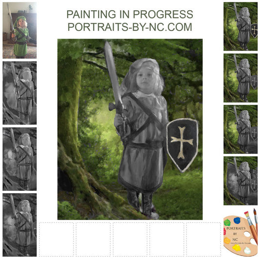 Child Painting Progress