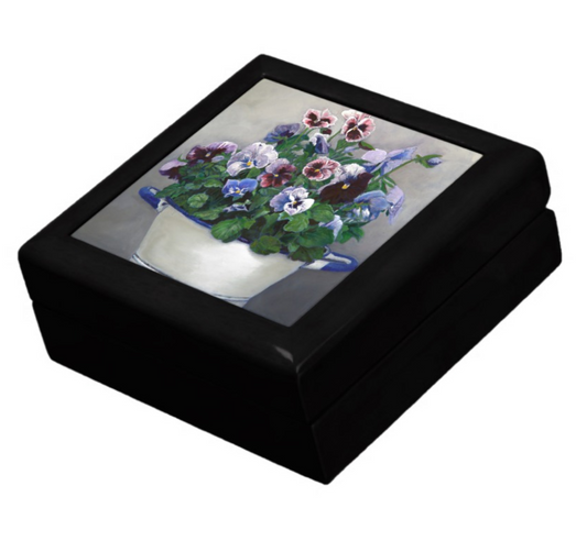 Keepsake Box with Pansies