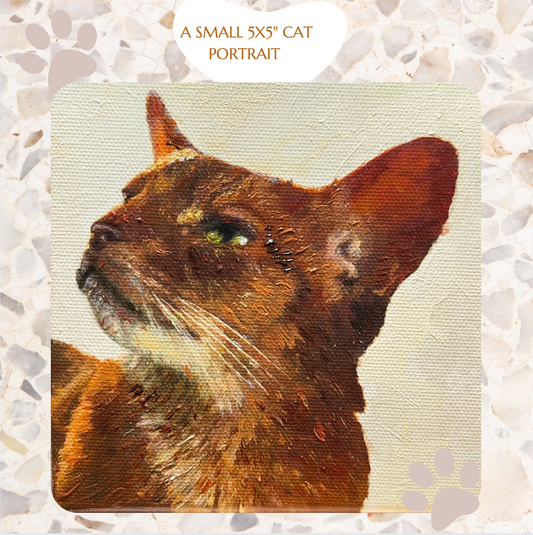 Tabby Cat Portrait in Oil
