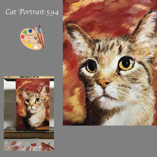 cat portrait painting 594