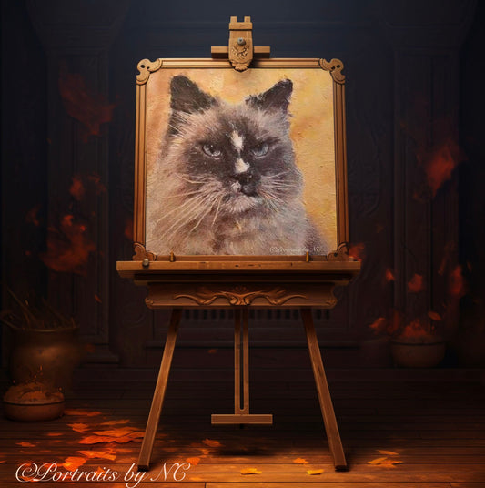 Cat Portrait on Easel