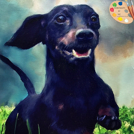 dachshund painting