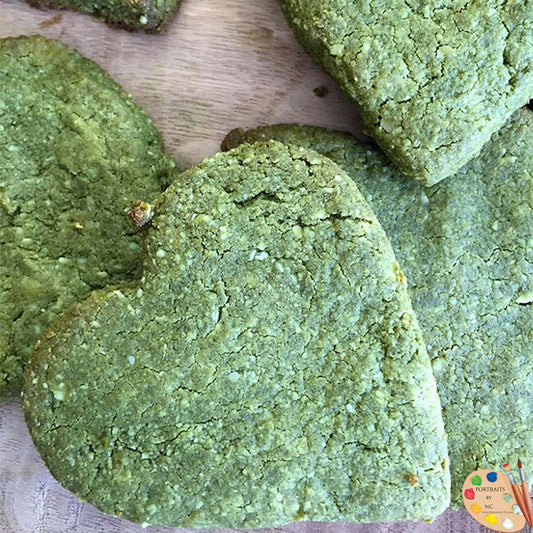 Matcha Tea Heart Cookies