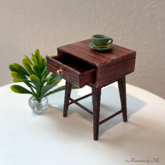 Mid Century End Table Replica 1:24 Scale Miniature