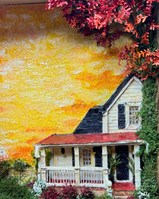 Miniature Ranch House with tree