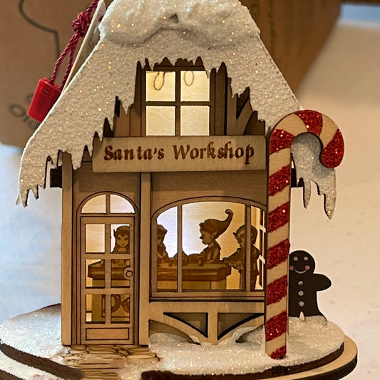 Santas Workshop Wood Ornament