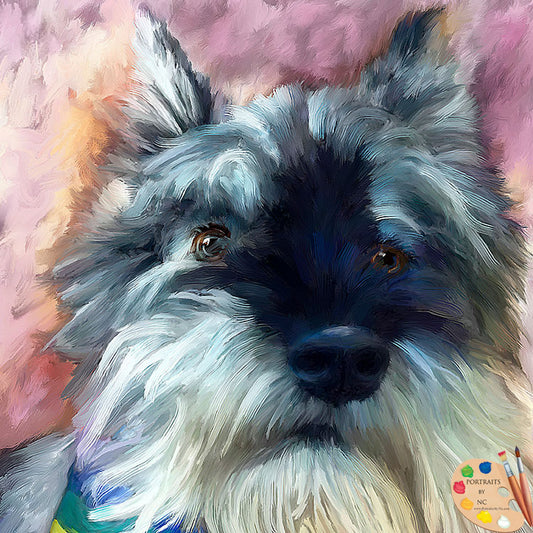 schnauzer head painting 600