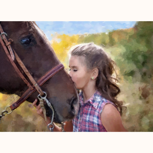 horse and child portrait
