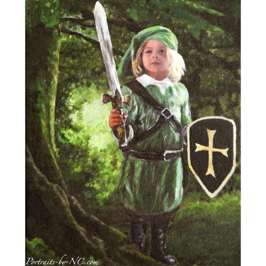 Young robin hood child portrait