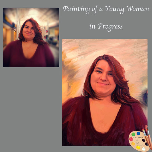 young woman painting