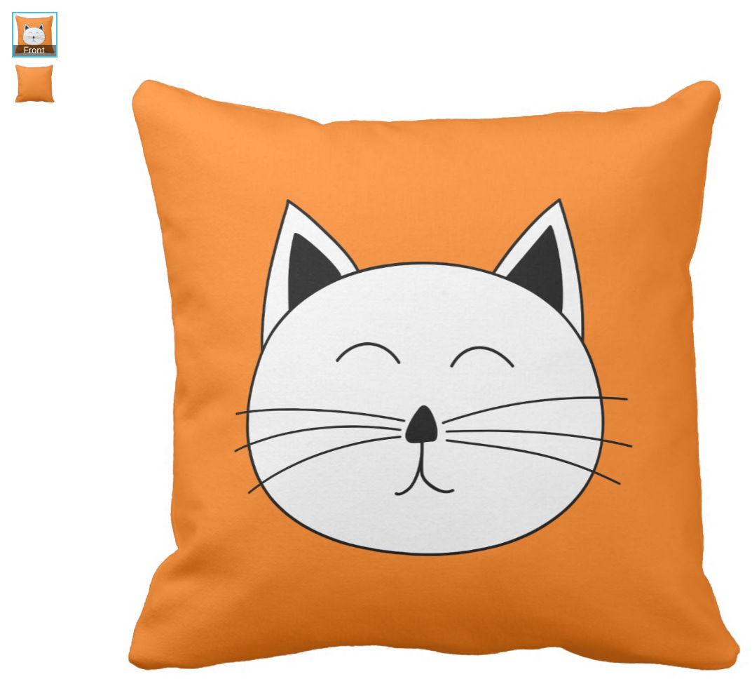 Cute Cat Face Pillow