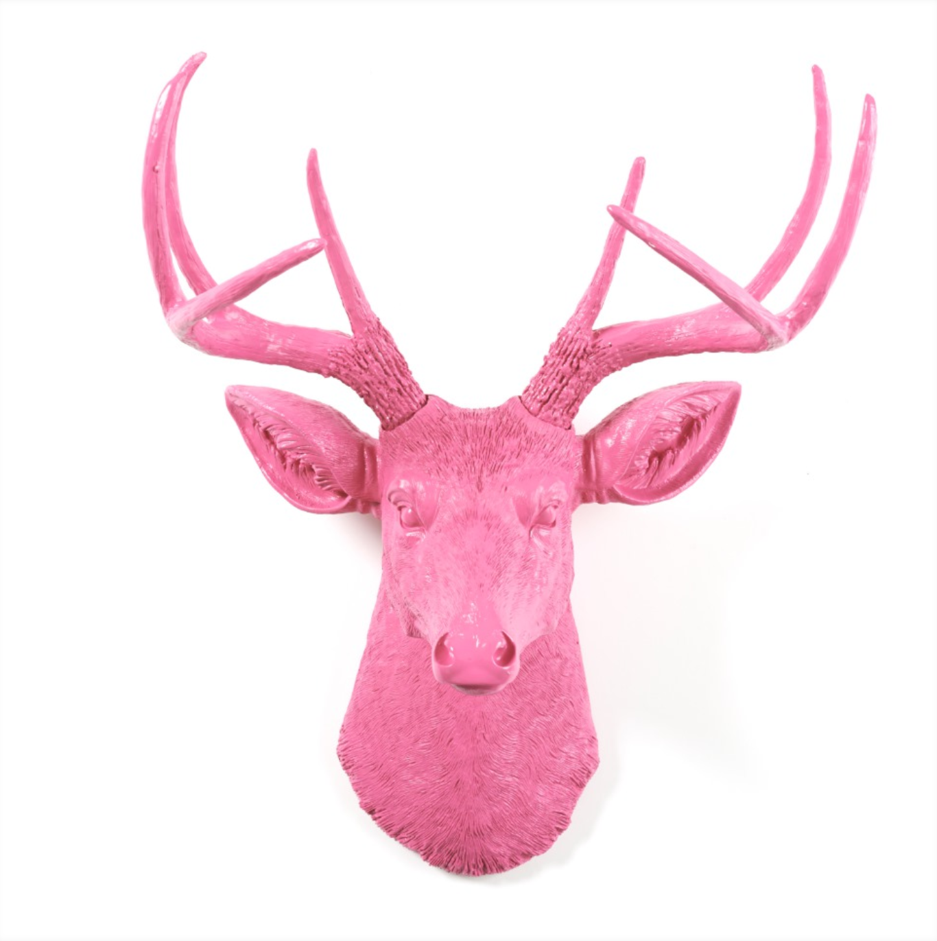 Faux Taxidermy Pink Deer Head