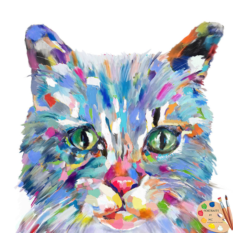 Colorful Cat Painting