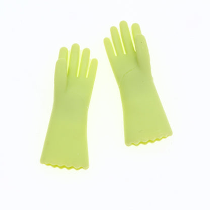 1:12 Scale Miniature Dollhouse Cleaning Gloves | Dollhouse Kitchen Accessories -yellow gloves