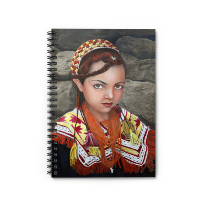 Spiral Notebook — Young Girl in Traditional Costume Art Cover (Ruled)