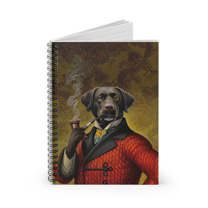 Gentleman Dog Spiral Notebook — Vintage Smoking Dog Art, Ruled Journal for Writers & Pet Lovers