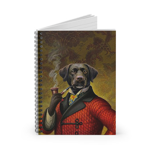 Gentleman Dog Spiral Notebook — Vintage Smoking Dog Art, Ruled Journal for Writers & Pet Lovers